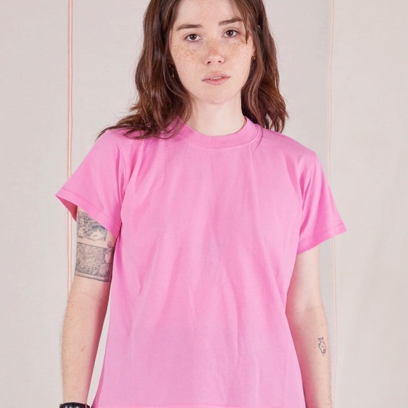 NWOT Big Bud Press The Organic Vintage Tee Bubblegum Pink XXS - Picture 3 of 7